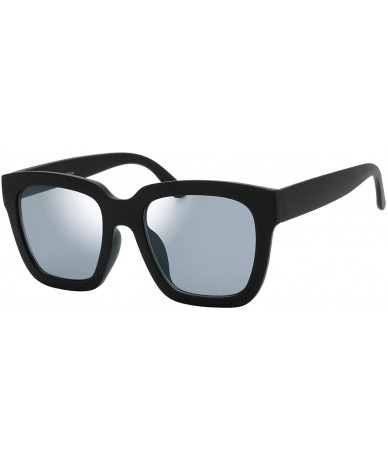 Square Flat Lens Retro Oversized Square Sunglasses for Women - 2-matte Black - CT18SRX95C9 $21.50