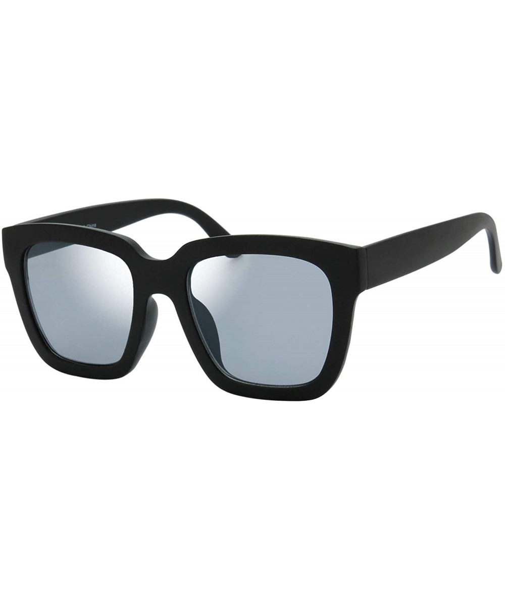 Square Flat Lens Retro Oversized Square Sunglasses for Women - 2-matte Black - CT18SRX95C9 $21.50