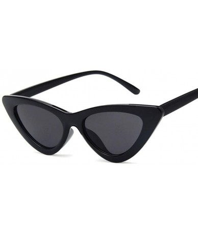 Cat Eye Fashion Sunglasses Vintage Triangular Glasses - Champagne Tea - CK199D4ZO0C $32.94