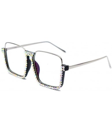 Sport Half-Frame Transparent Sunglasses Square Ladies Sunglasses Slimming Glasses - 2 - C7190EWGL5I $64.80