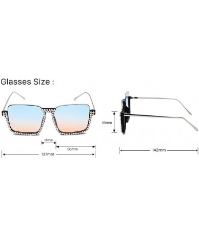 Sport Half-Frame Transparent Sunglasses Square Ladies Sunglasses Slimming Glasses - 2 - C7190EWGL5I $64.80