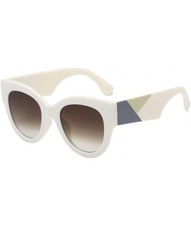 Oversized Women Oval Shades Classic Oversized Sunglasses UV Protection Eyewear - Beige - CI18EO827IO $18.39