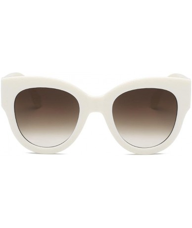 Oversized Women Oval Shades Classic Oversized Sunglasses UV Protection Eyewear - Beige - CI18EO827IO $18.39