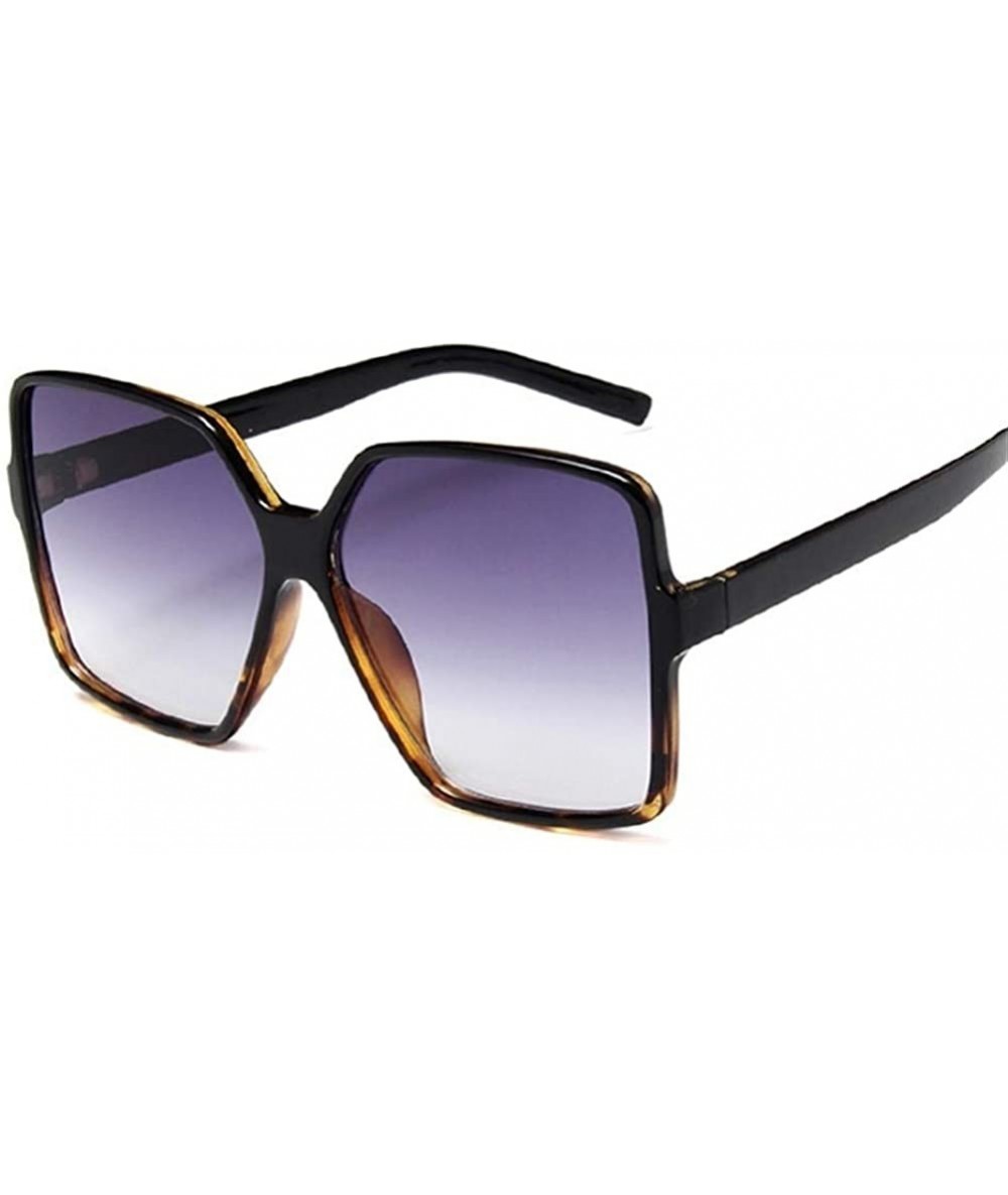 Sport Oversized Sunglasses Transparent Gradient Glasses - Black Leopard - CH199OEDQ8N $18.60