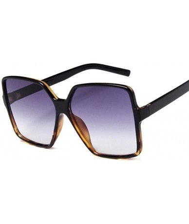 Sport Oversized Sunglasses Transparent Gradient Glasses - Black Leopard - CH199OEDQ8N $18.60