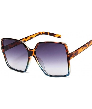 Sport Oversized Sunglasses Transparent Gradient Glasses - Black Leopard - CH199OEDQ8N $18.60