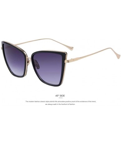 Cat Eye Fashion Women Sunglasses Cat Mirror Glasses Metal Cat Eye C06 Brown - C06 Brown - CP196R0R7UD $20.71