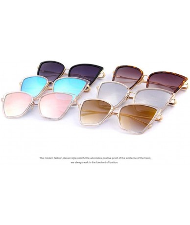 Cat Eye Fashion Women Sunglasses Cat Mirror Glasses Metal Cat Eye C06 Brown - C06 Brown - CP196R0R7UD $20.71