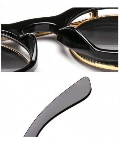 Goggle Vintage Round Flip Up Sunglasses-Metal Steampunk Eyewear Double Layer-Unisex - D - C0190O6LZ8K $58.47