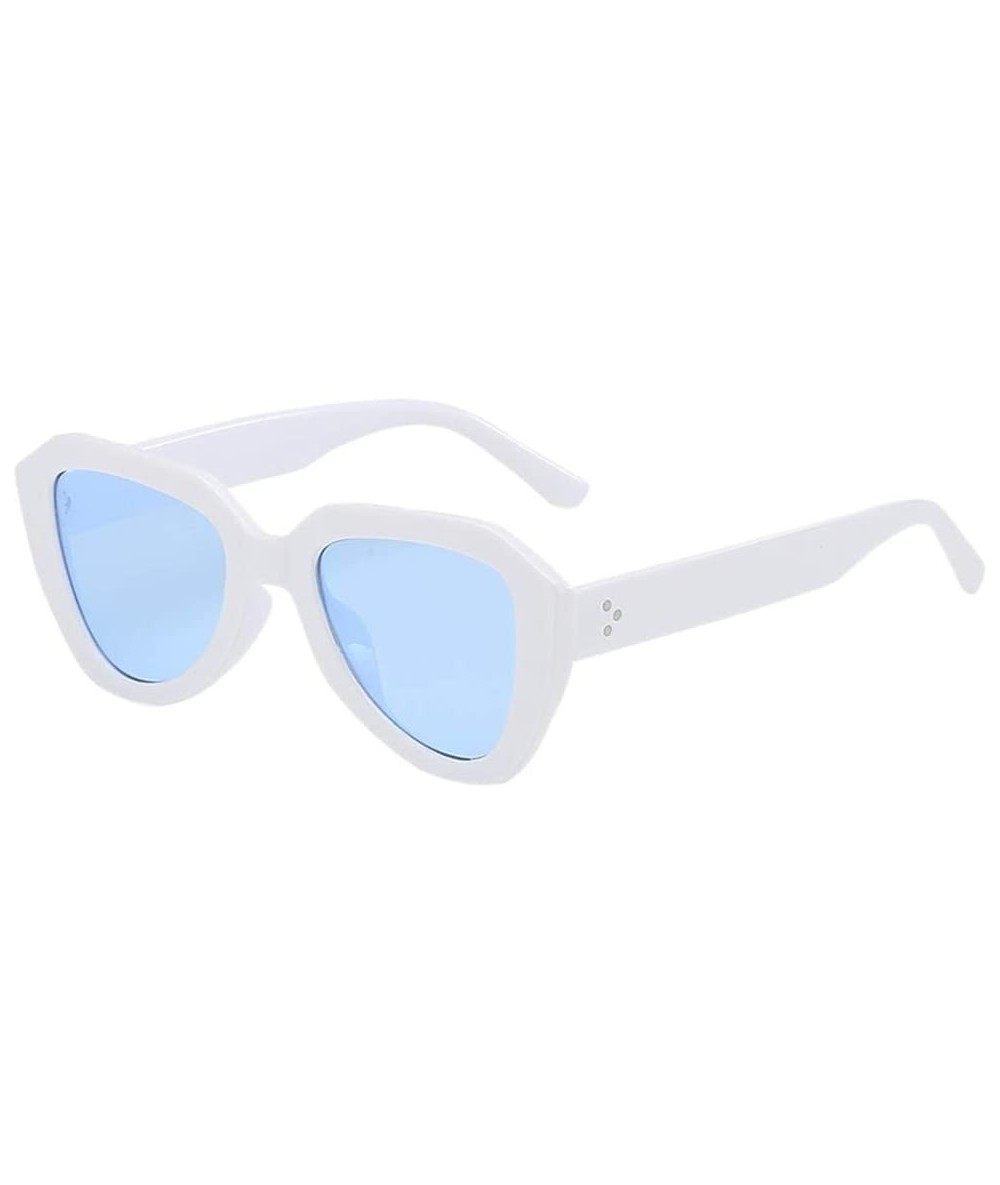 Rectangular Sunglasses Irregular Polarized Glasses - White - CV18UC49T70 $19.75