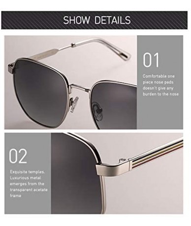 Rimless Polygonal Polarized Sunglasses for Men Women Metal Geometric Square Driving Glasses - Gradient Gray Lens - C7194WY5UX...