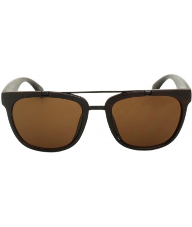 Aviator Wood Pattern Horned Rim Sunglasses with Double Crossbar 540817WD-AP - Brown-wood - C512I5DOWC7 $19.56