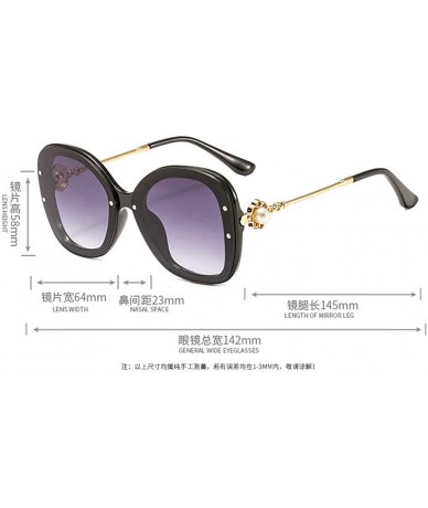 Square Fashion Vintage 2019 Brand Designer Oversized Women Square Gradient Sun glasses UV400 - Leopard - C618MDU4D5I $21.84