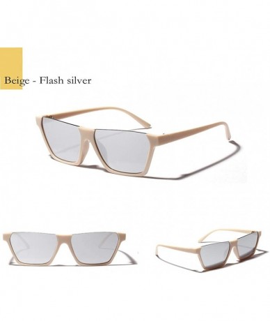 Rimless Semi Rimless Sunglasses Vintage Square Clear Sunglasses for Women Men Hip Hop Sunglasses - Beige - C118UZQ56A0 $17.45