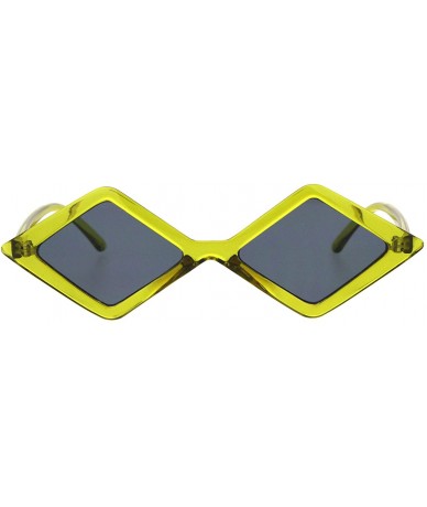 Square Pimpy Diamond Shape Hippie Plastic Sunglasses - Olive Yellow Black - CK18HD0I9HK $24.34