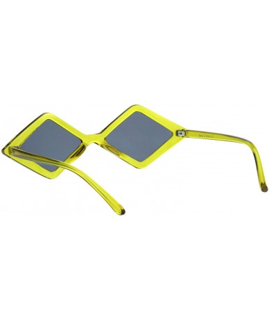 Square Pimpy Diamond Shape Hippie Plastic Sunglasses - Olive Yellow Black - CK18HD0I9HK $24.34