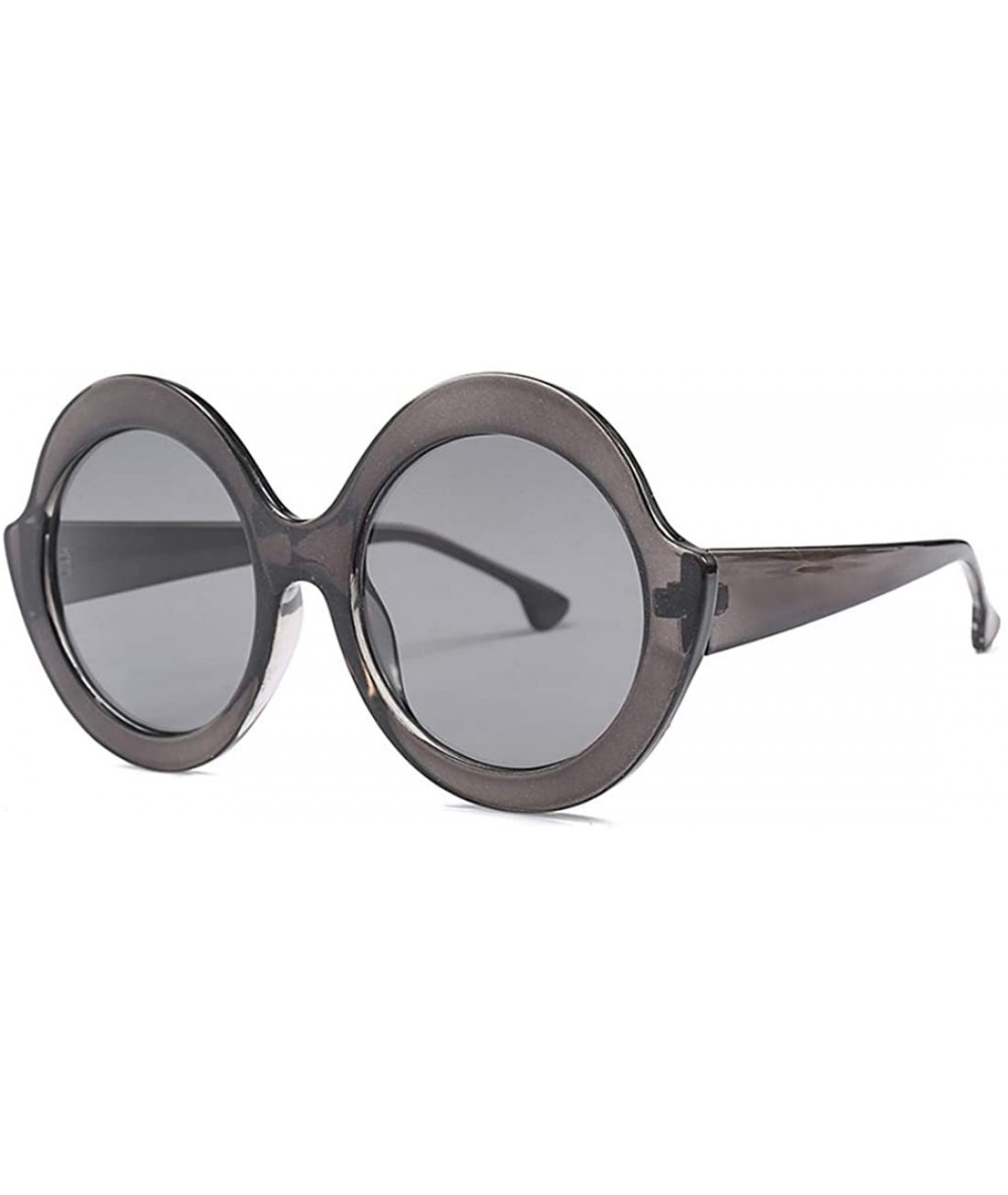 Round Oversized Retro Round Sunglasses Candy color Hinge Women Sun Glasses - Light Gray - CL18NE3UNDM $17.90