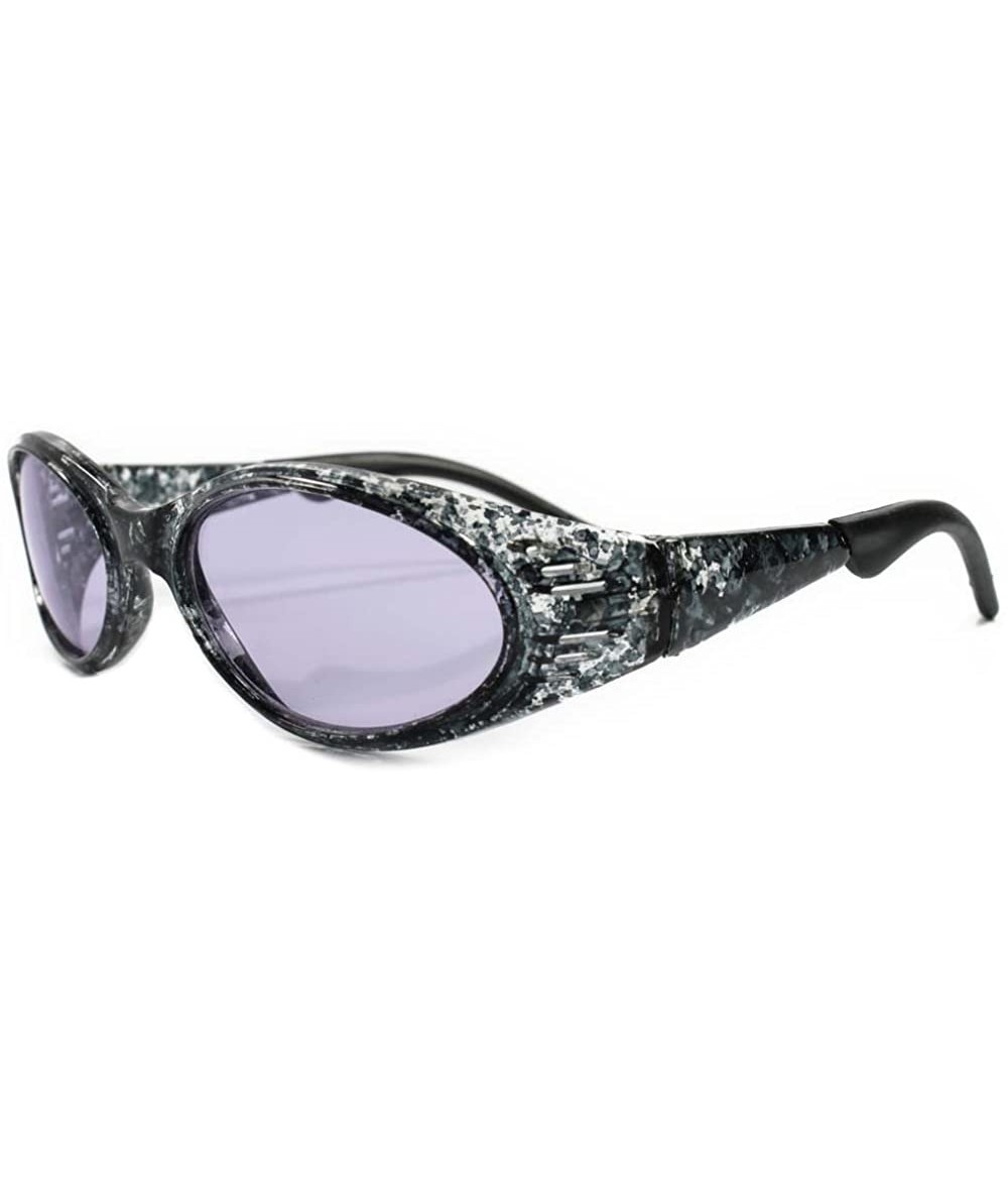 Oval Vintage Old Fashioned Around Sporty Oval Sunglasses - Gray / Purple - CE18ECEW6IK $24.29