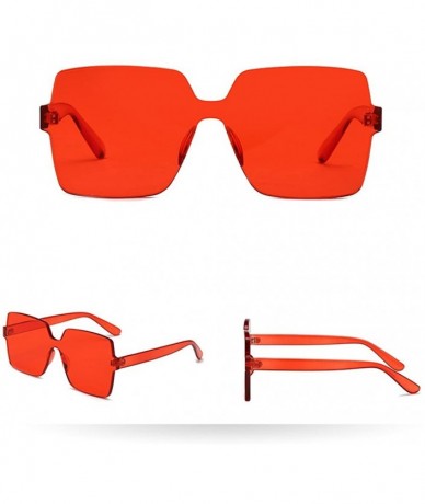 Oversized Sunglasses Rimless Vintage Oversized Glasses - H - CX18QTECGUY $16.17