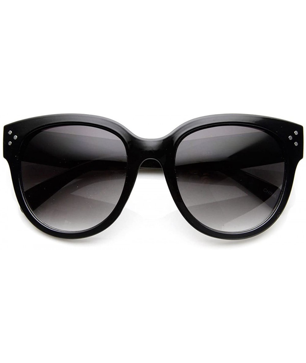 Oversized Womens Large Oversized Fashion Horn Rimmed Audrey Sunglasses - Black - CJ126KVO19P $23.54