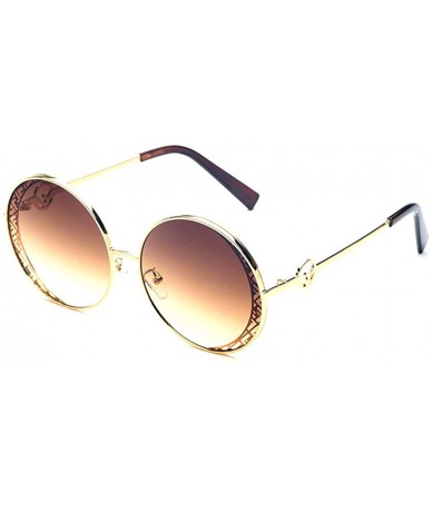 Round Fashion Metal Frame Sunglasses - Metal Round Retro Fashion Trend Sunglasses - C - CL18SMSOWZT $74.77