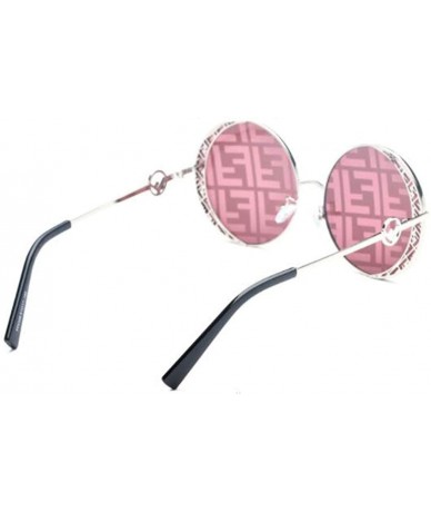 Round Fashion Metal Frame Sunglasses - Metal Round Retro Fashion Trend Sunglasses - C - CL18SMSOWZT $74.77