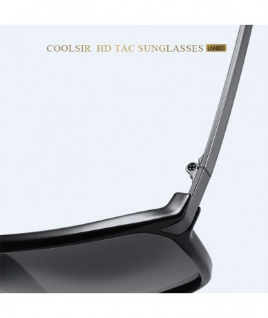 Square Sunglasses Polarized Antiglare Anti ultraviolet Travelling - Gun Frame Black Lens - CW18WQY2LHU $44.81