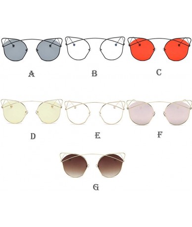 Rimless Women Unisex Fashion Cat Eyes Sunglasses New Shades Acetate Frame UV Glasses Sunglasses - A - CP18SW9Q7LW $17.78