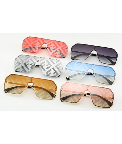 Rimless Oversized Sunglasses Fashion Sun Glasses Woman Retro Glasses Square Rimless Shield Sunglasses - No.5 - CY18T0ZIU57 $3...