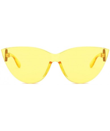 Cat Eye Women's Fashion Cat Eye Shade Sunglasses Plastic Sunglasses - Yellow - CK18UMO39QQ $15.53