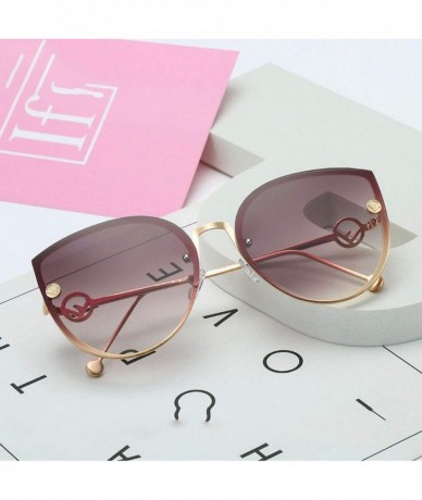 Oversized Square Metal Cat Sunglasses Female Male Multicolor Sun Glasses Outdoor Travel Driving Eyewear - 1 - CZ18WD7U90U $44.59