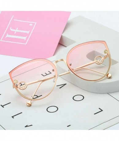 Oversized Square Metal Cat Sunglasses Female Male Multicolor Sun Glasses Outdoor Travel Driving Eyewear - 1 - CZ18WD7U90U $44.59