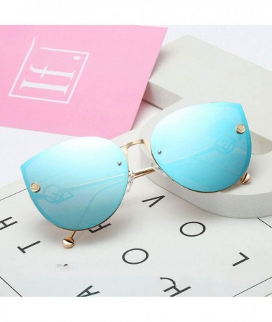 Oversized Square Metal Cat Sunglasses Female Male Multicolor Sun Glasses Outdoor Travel Driving Eyewear - 1 - CZ18WD7U90U $44.59