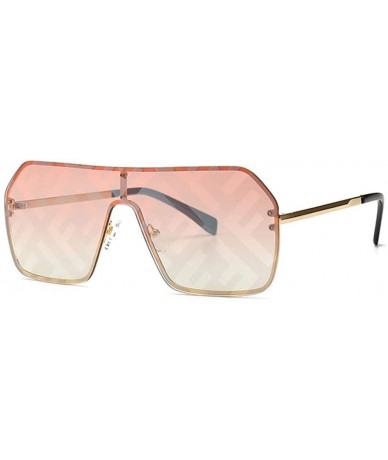 Rimless Oversized Sunglasses Fashion Sun Glasses Woman Retro Glasses Square Rimless Shield Sunglasses - No.5 - CY18T0ZIU57 $3...