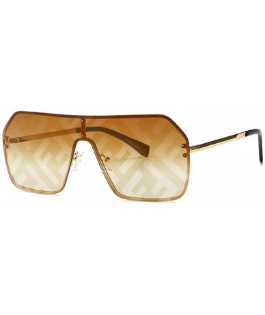 Rimless Oversized Sunglasses Fashion Sun Glasses Woman Retro Glasses Square Rimless Shield Sunglasses - No.5 - CY18T0ZIU57 $3...