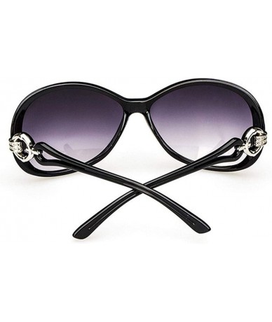 Oval Women Fashion Oval Shape UV400 Framed Sunglasses Sunglasses - Black - CQ195RCAIZA $29.48