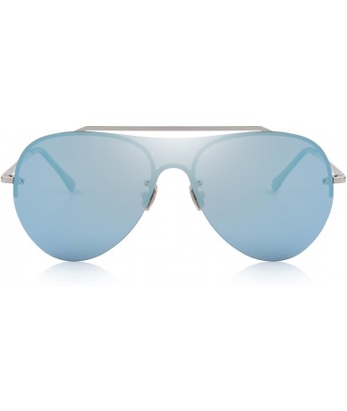 Oversized Men/Women Polarized Pilot Sunglasses 100% UV Protection S6318 - Blue - C618C9G3DMK $27.79