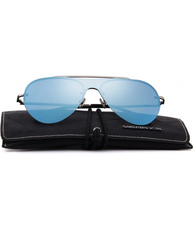 Oversized Men/Women Polarized Pilot Sunglasses 100% UV Protection S6318 - Blue - C618C9G3DMK $27.79