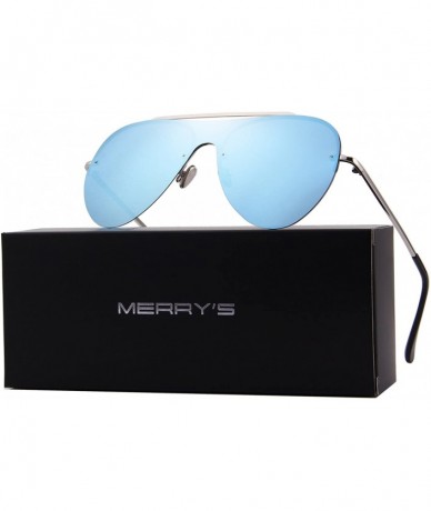 Oversized Men/Women Polarized Pilot Sunglasses 100% UV Protection S6318 - Blue - C618C9G3DMK $27.79