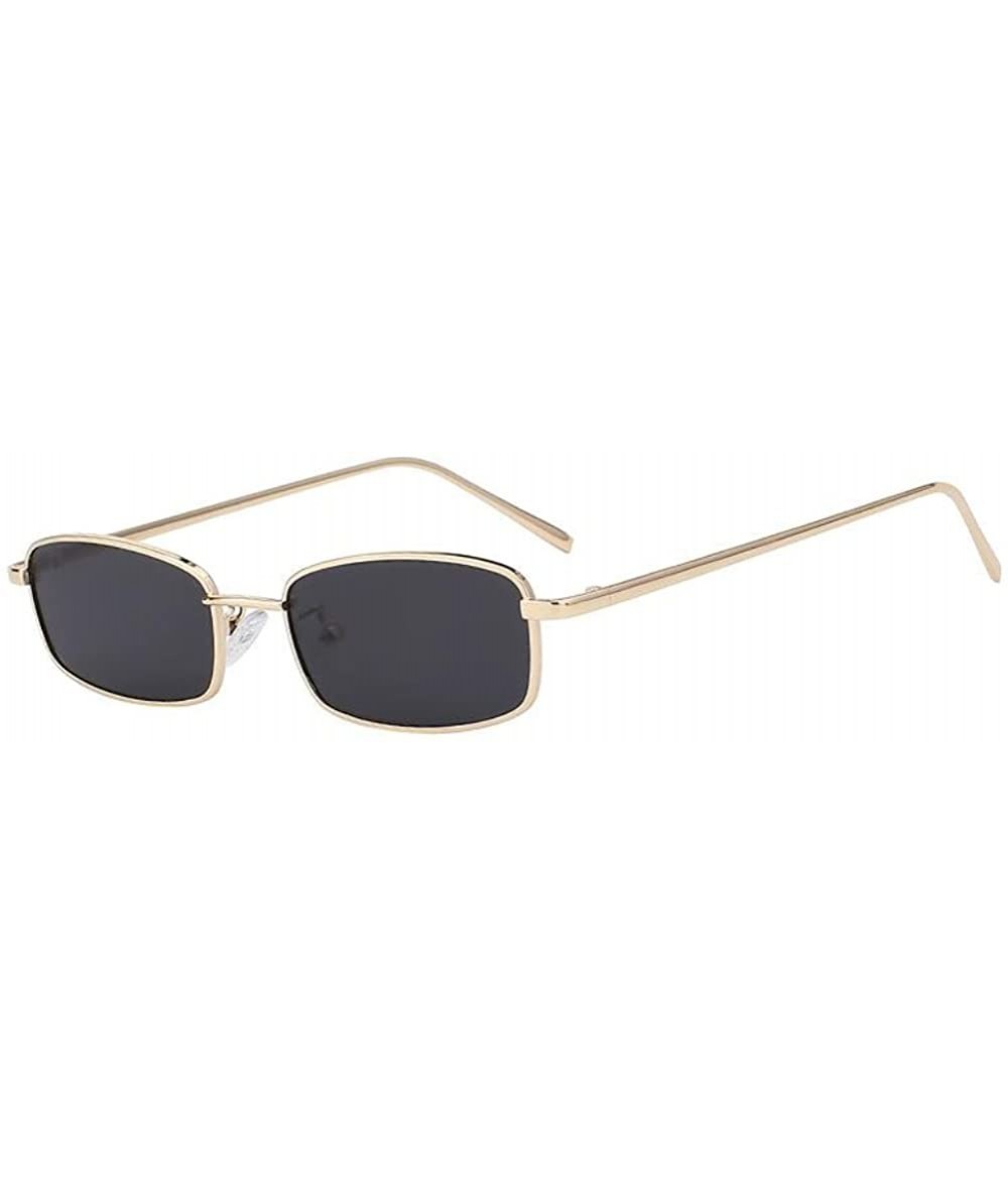 Rectangular Men UV400 Rectangle Retro Vintage Sunglasses Women Fashion Glasses Eyeglasses - Black - CQ18C9NNTUW $28.60