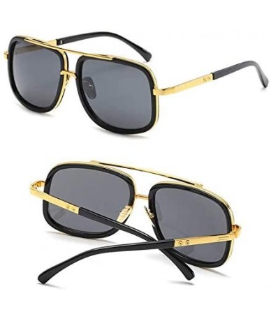 Aviator Men Women Square Large Frame Vintage Mirrored Sunglasses Eyewear Outdoor Sports Glasses - A - CA18SNHX6SG $15.52