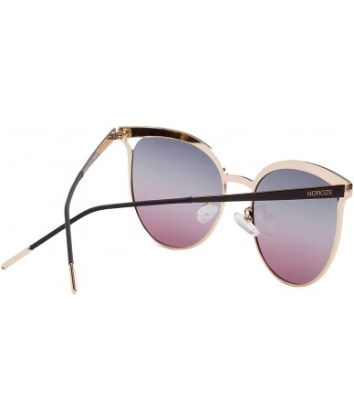 Oversized Womens Polarised Cat Eye Sunglasses Summer Shades - Brown - Multicolour Gradient - CH18EONIEOZ $52.02