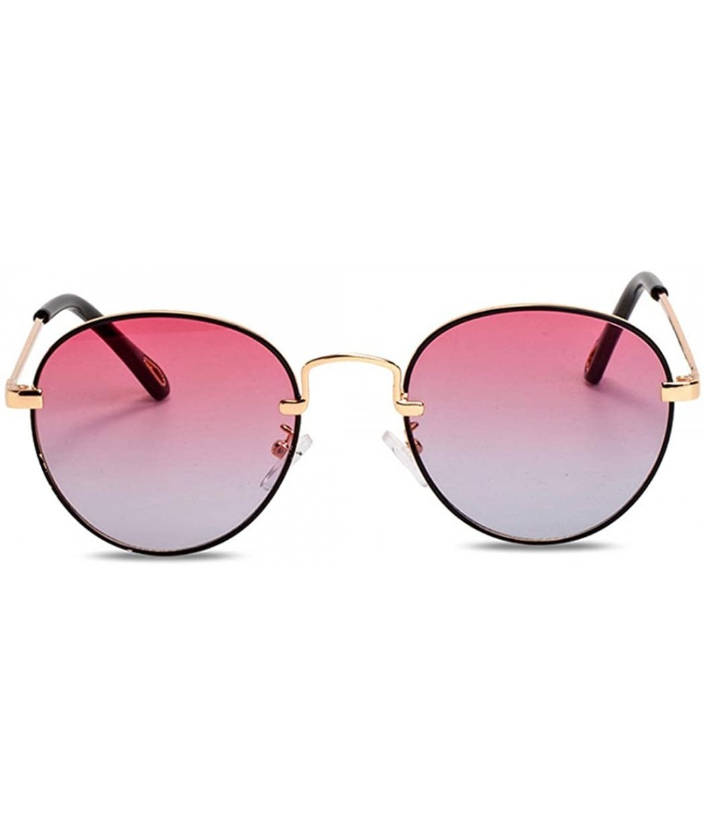 Aviator 2019 new sunglasses - ladies sunglasses small frame round sunglasses - D - CM18S9RWMDG $68.11