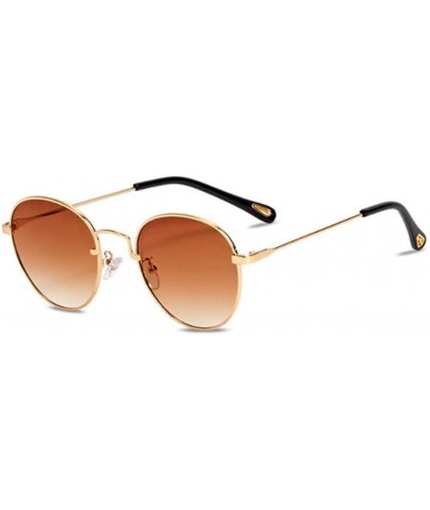 Aviator 2019 new sunglasses - ladies sunglasses small frame round sunglasses - D - CM18S9RWMDG $68.11