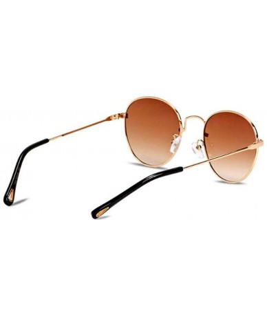 Aviator 2019 new sunglasses - ladies sunglasses small frame round sunglasses - D - CM18S9RWMDG $68.11