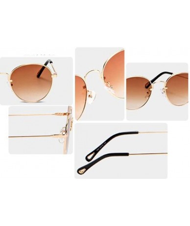 Aviator 2019 new sunglasses - ladies sunglasses small frame round sunglasses - D - CM18S9RWMDG $68.11