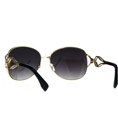 Butterfly Womens Butterfly Metal Rim Diva Rhinestone Bling Sunglasses - Gold Smoke - CT18849CX26 $23.60