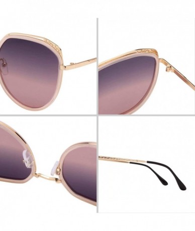 Oversized Fashion Gradient Lenses Metal Hollow-carved Design Sunglasses for Women 1995 - C118QZQ9Z43 $25.91