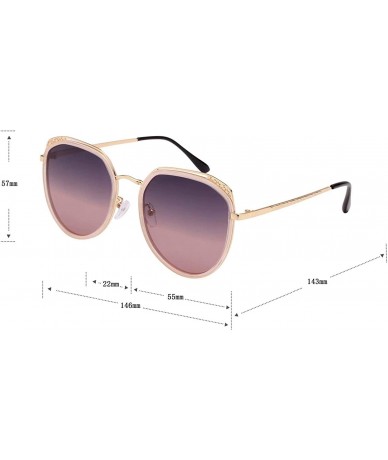 Oversized Fashion Gradient Lenses Metal Hollow-carved Design Sunglasses for Women 1995 - C118QZQ9Z43 $25.91