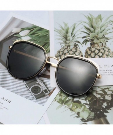 Oversized Fashion Gradient Lenses Metal Hollow-carved Design Sunglasses for Women 1995 - C118QZQ9Z43 $25.91